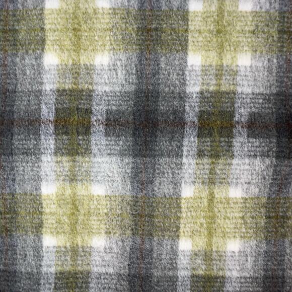 Joie Textured Plaid Shacket Jacket Medium Gray Green Yellow Cozy Fall Layer - Picture 5 of 7